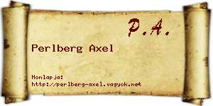 Perlberg Axel névjegykártya